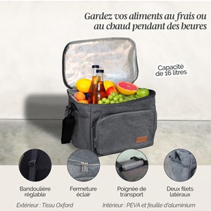 Sac isotherme 16 l - gris