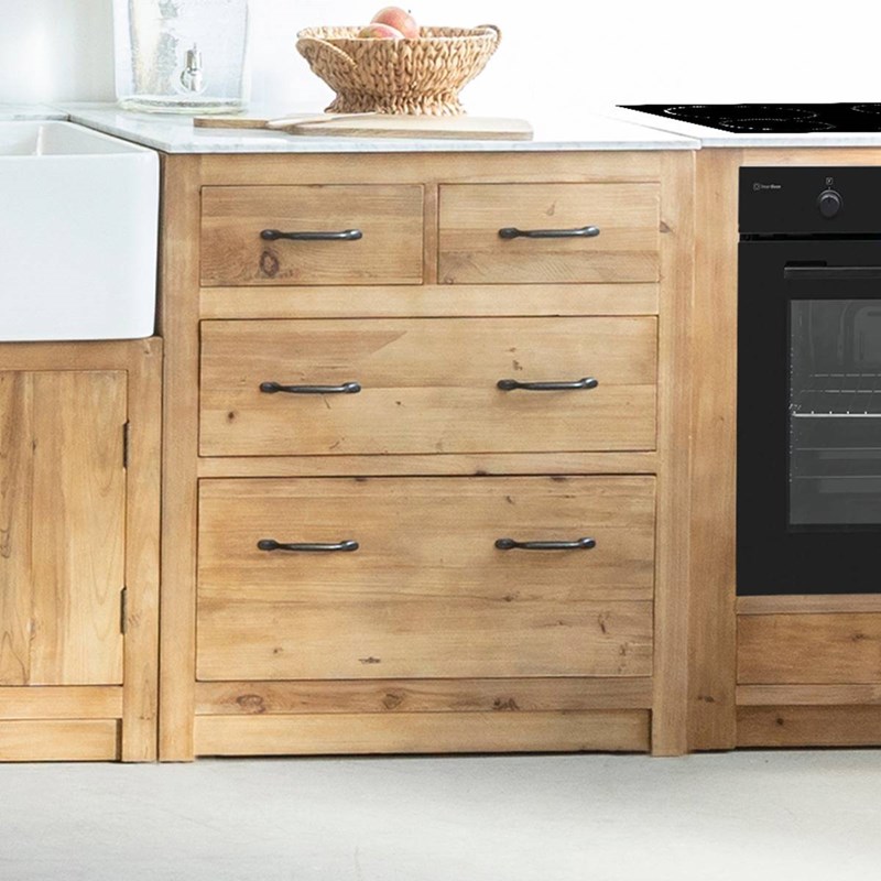 Meuble bas de cuisine en bois recyclé