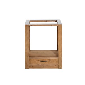 Meuble bas de cuisine en bois et marbre