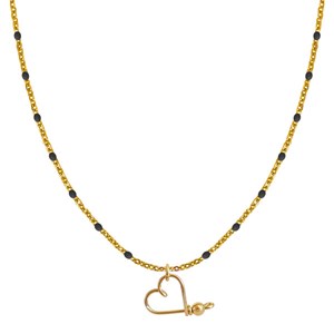 Collier lovely rosary colors plaqué or Noir