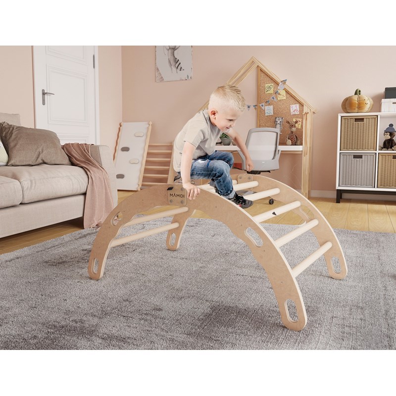 Bascule + arche montessori avec coussins