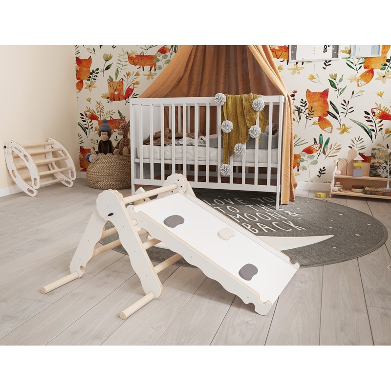 Triangle de pikler et rampe bois