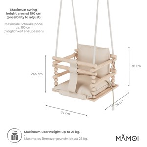 Chaise hamac suspendue bébé en bois