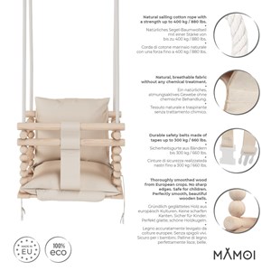 Chaise hamac suspendue bébé en bois