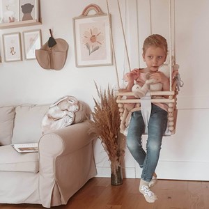 Chaise hamac suspendue bébé en bois