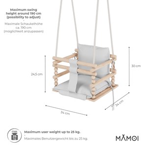 Chaise hamac suspendue bébé en bois