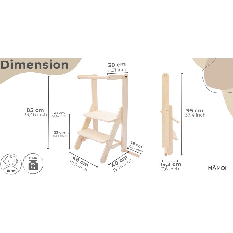 Tour d'observation montessori pliable (Babykare) - Image 1