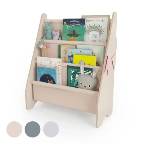 Mamoi - Bibliothèque pour enfant en bois et contreplaqué beige