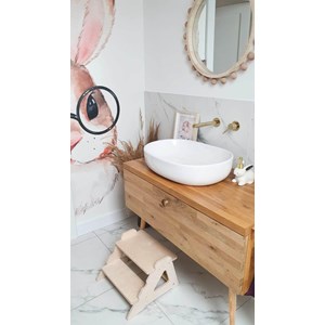 Marchepied enfant 2 marches bois naturel