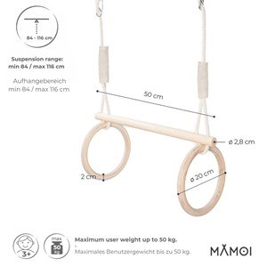 Trapèze & anneaux en bois