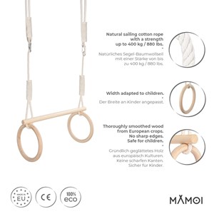 Trapèze & anneaux en bois