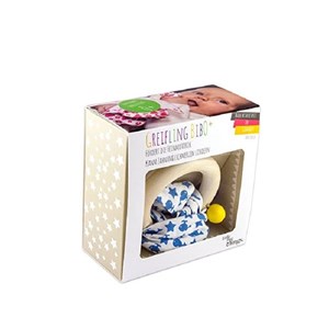 Hochet doudou bib0+ bleu