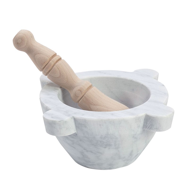 Mortier marbre 16 cm pilon bois