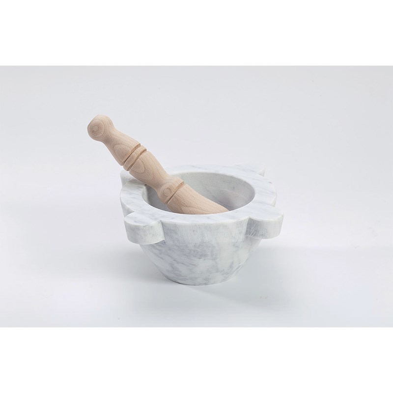 Mortier marbre 20 cm pilon bois