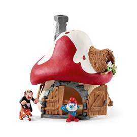 Maison des schtroumpfs avec 2 figurines
