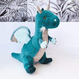 Peluche dragon emeraude 40 cm