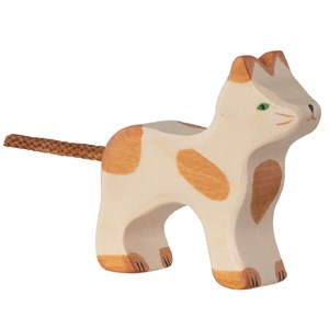 Figurine chat, marron et blanc