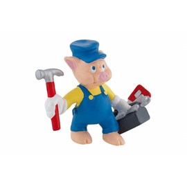 Figurine 3 petits cochons mécanicien