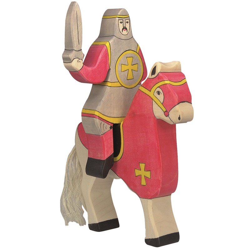 Holztiger - Figurine chevalier rouge avec épée