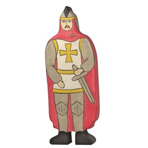 Figurine chevalier avec manteau rouge