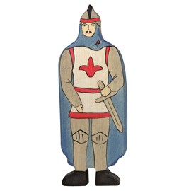 Figurine chevalier avec manteau bleu