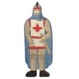 Figurine chevalier avec manteau bleu
