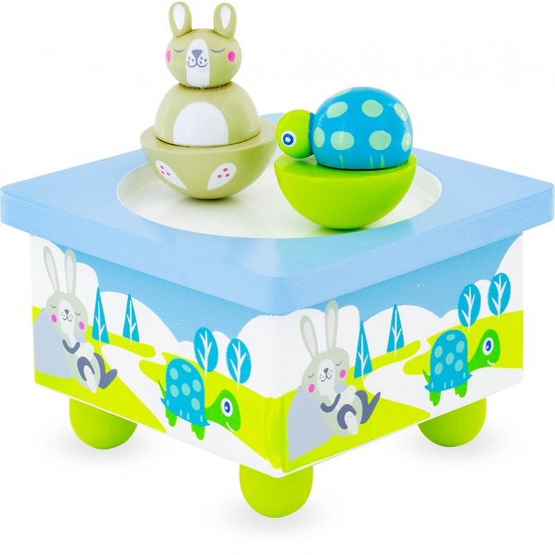 Boite à musique tortue et lapin