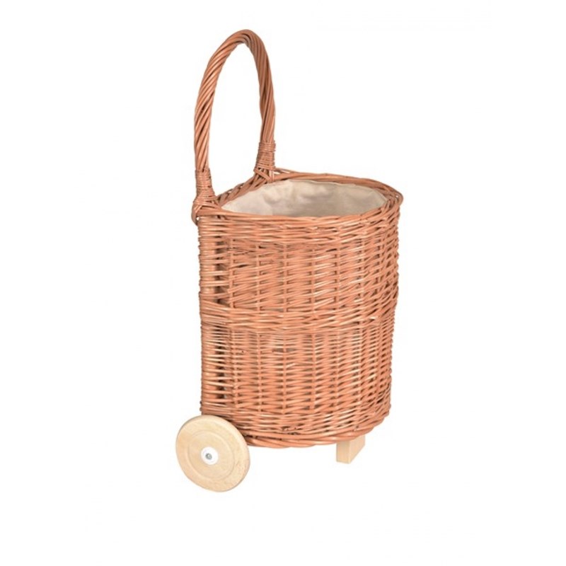 Caddie en osier et tissu naturel