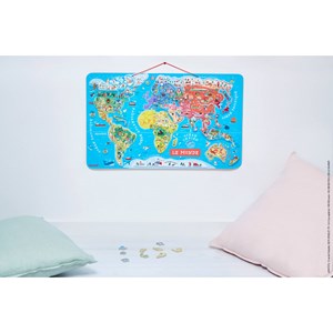 Puzzle carte du monde magnétique