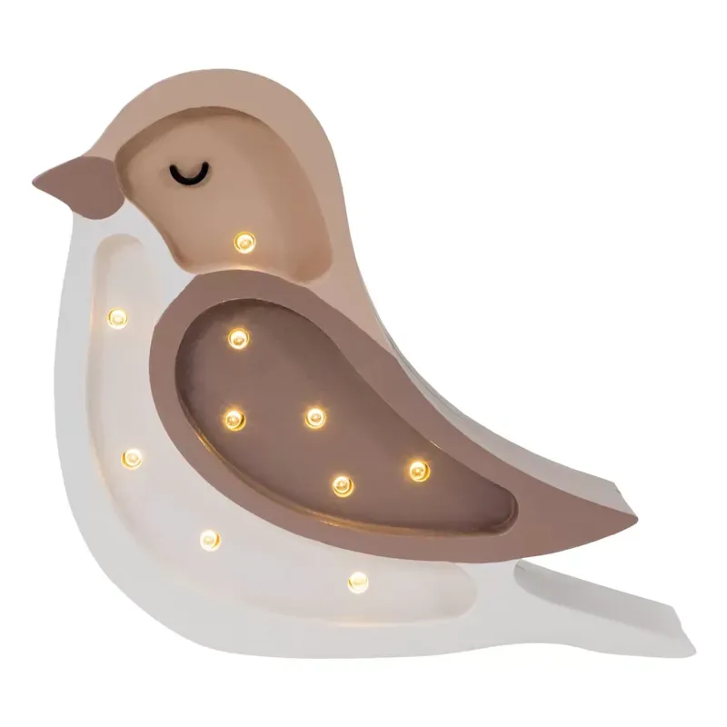 Lampe veilleuse oiseau café beige (Little Lights) - Image 1