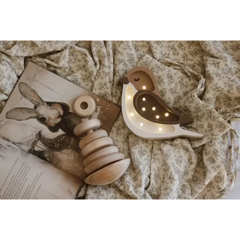 Lampe veilleuse oiseau café beige (Little Lights) - Image 3
