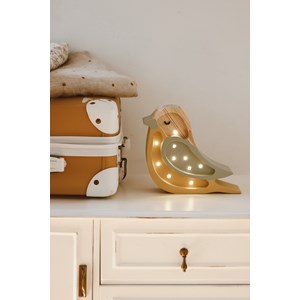 Lampe veilleuse oiseau kaki moutarde
