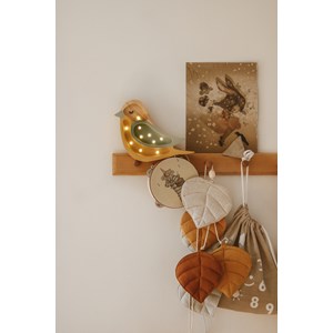 Lampe veilleuse oiseau kaki moutarde