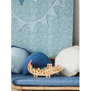 Lampe veilleuse crocodile bois naturel