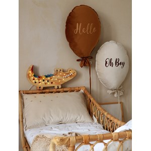 Lampe veilleuse crocodile bois naturel