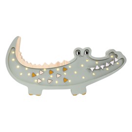 Lampe veilleuse crocodile kaki pastel