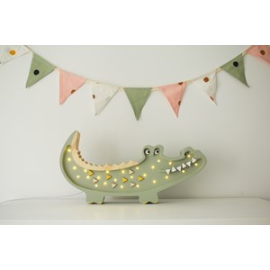 Lampe veilleuse crocodile kaki pastel