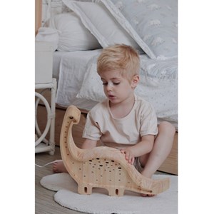 Lampe veilleuse diplodocus bois naturel