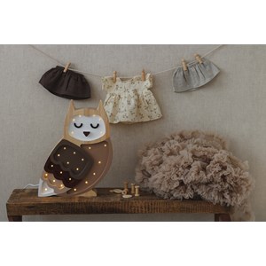 Lampe veilleuse chouette marron