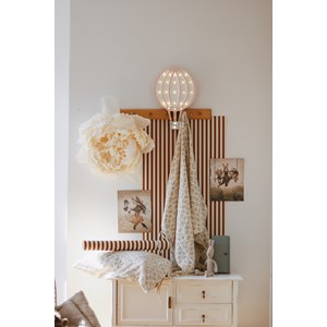 Lampe veilleuse montgolfière rose poudr