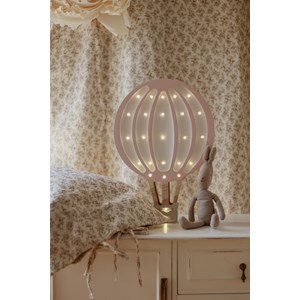 Lampe veilleuse montgolfière rose poudr