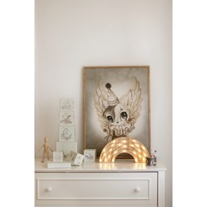 Lampe veilleuse arc-en-ciel bois naturel