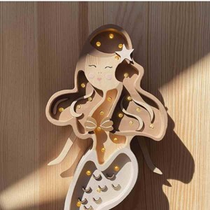 Lampe veilleuse sirène café crème