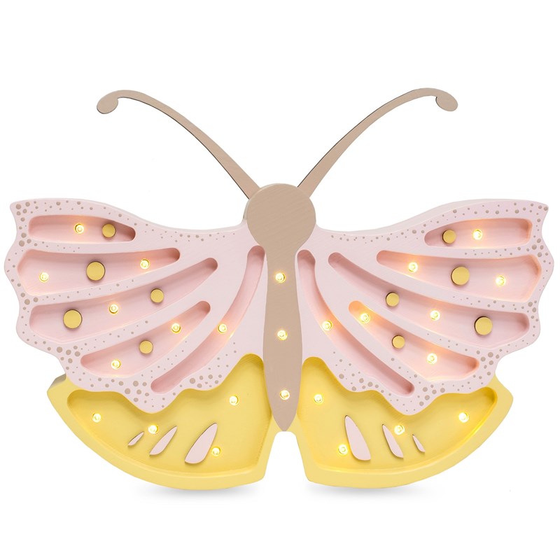 Lampe veilleuse papillon miel rose