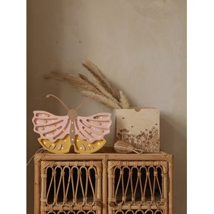 Lampe veilleuse papillon miel rose
