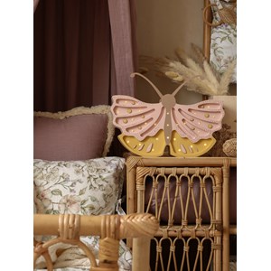 Lampe veilleuse papillon miel rose