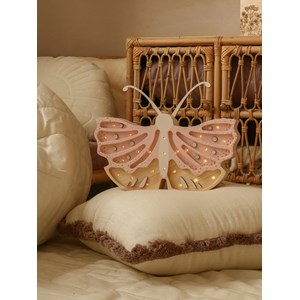 Lampe veilleuse papillon fraise crème