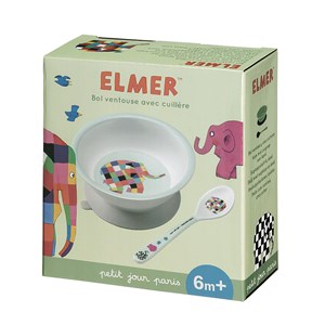 Bol ventouse avec cuillère elmer