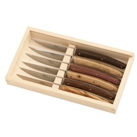 Le thiers - coffret 6 couteaux bois mixé