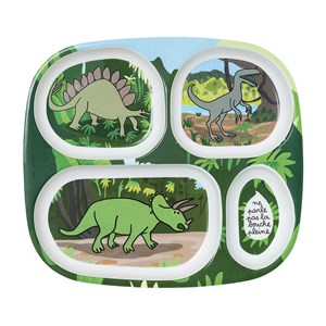 Assiette plateau à compartiments dinosa